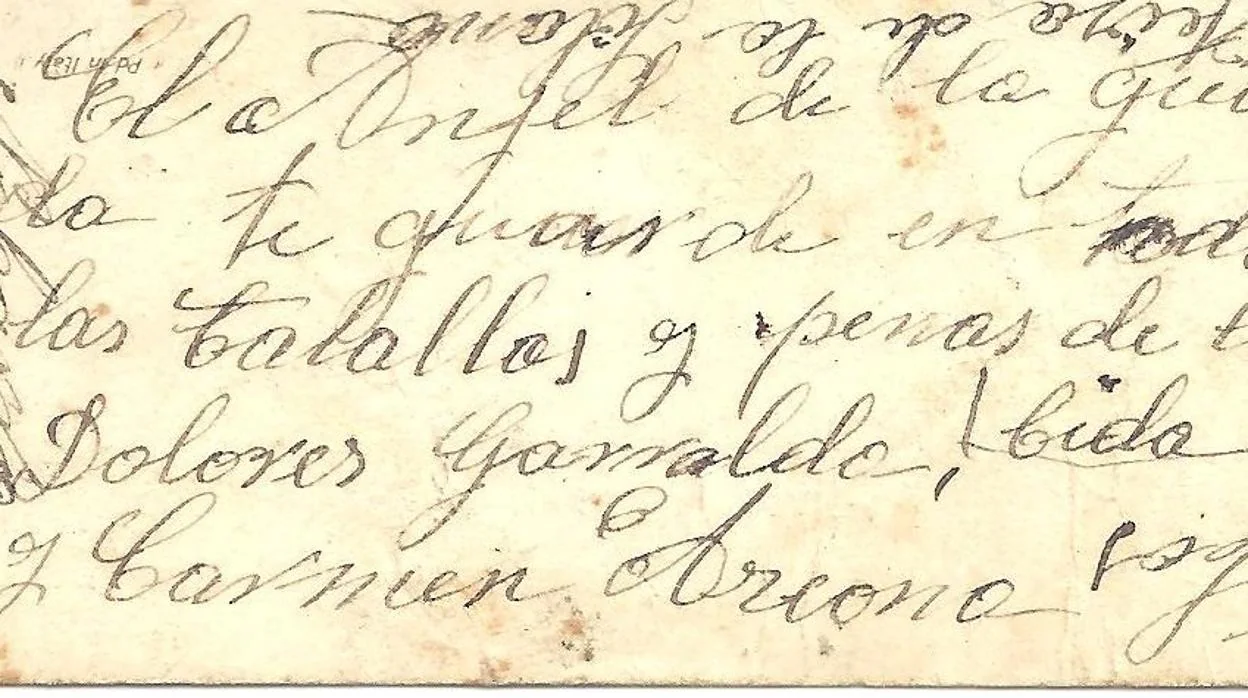Fragmento de la carta enviada a Javier Garralda con las firmas de las niñas