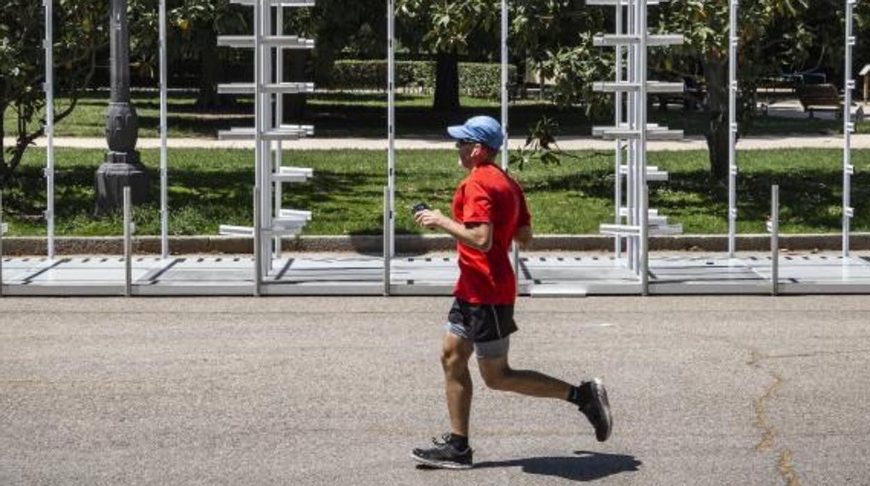 Una fotografía del montaje de las casetas de la FLM.