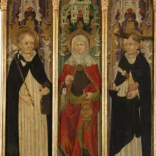 Tabla principal del retablo de Santa Marta, Santo Domingo y San Pedro Mártir, de Lluís Borrassà