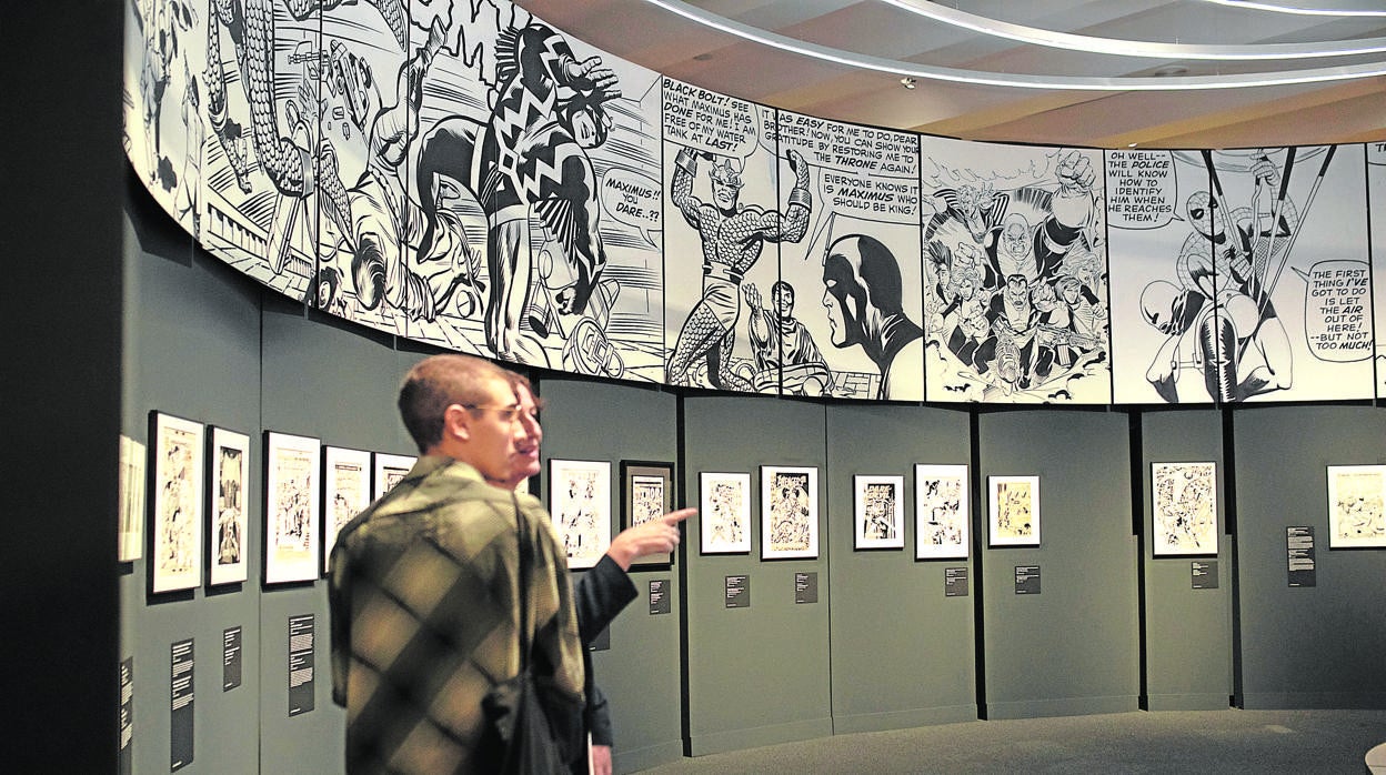 Espacio específico de la muestra para los héroes de Marvel