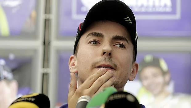 Jorge Lorenzo, durante su rueda de prensa en el GP de Valencia