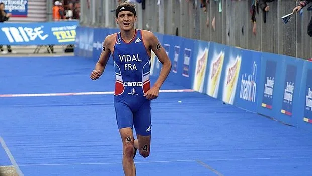 Laurent Vidal, en una prueba de triatlón