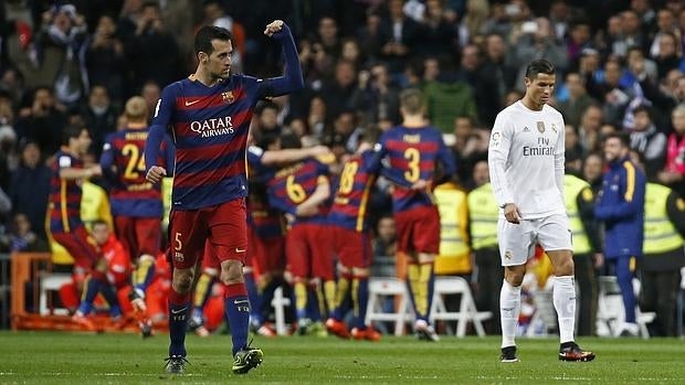 Busquets, durante el partido