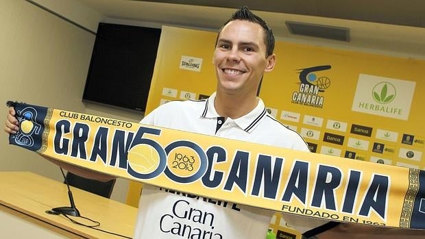 Kyle Kuric, en su presentación con el Gran Canaria