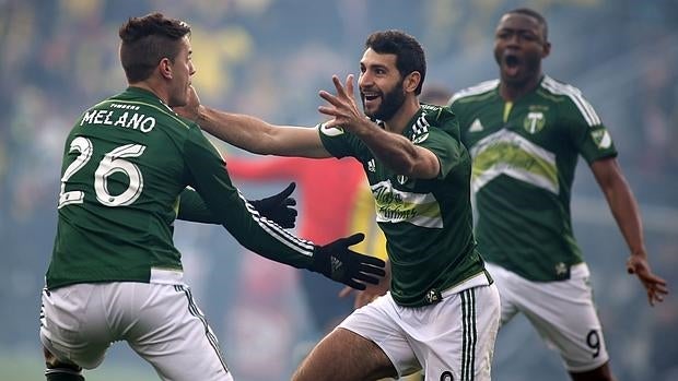 Los jugadores de los Timbers celebran su victoria