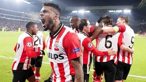 El PSV celebrando un gol