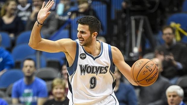 Ricky Rubio, en un partido de los Timberwolves