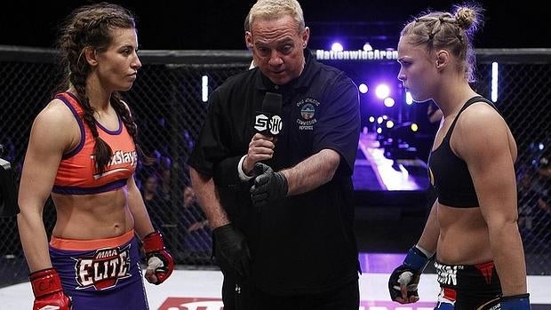 Rousey y Tate, en su último combate