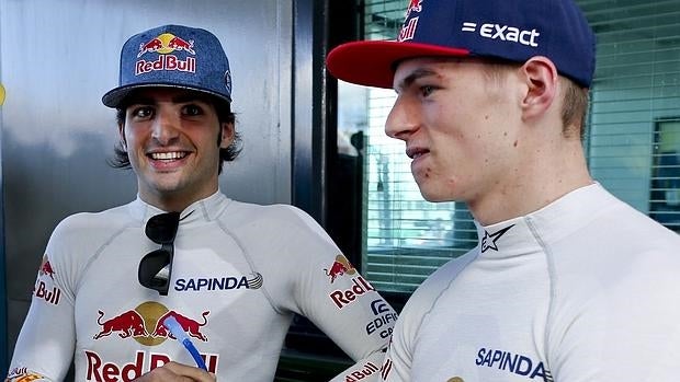 Sainz y Verstappen, antes de la carrera