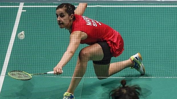 Carolina Marín, durante su partido ante Tee Jing Yi