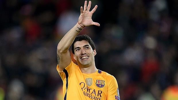 Luis Suárez, en el partido ante el Atlético en Champions