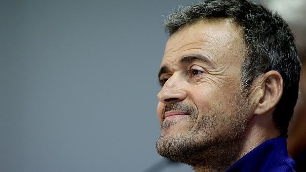 Luis Enrique, durante la rueda de prensa