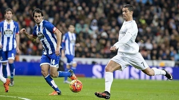 Cristiano Ronaldo, en el partido de la primera vuelta ante el Deportivo