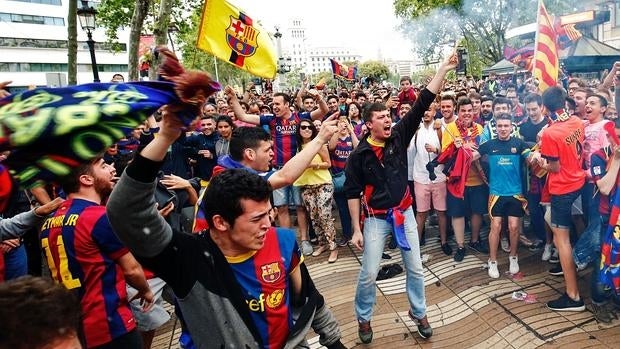 Insultos al Real Madrid en la celebración azulgrana