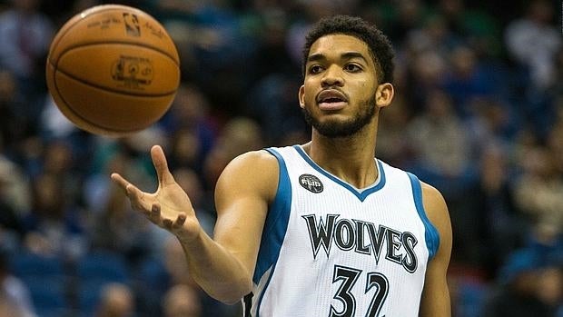 Karl-Anthony Towns, en un partido de los Wolves