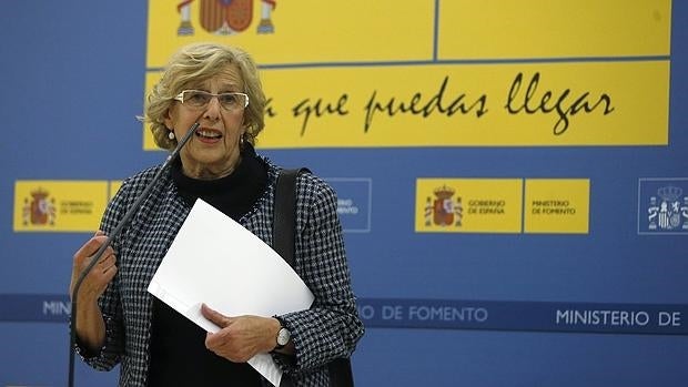 Manuela Carmena, en un acto en el Ministerio de Fomento