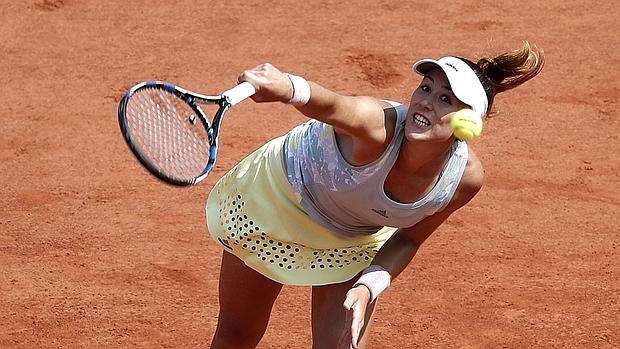 Garbiñe Muguruza, durante su partido contra Yanina Wickmayer