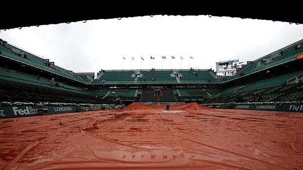La jornada ha sido suspendida en Roland Garros a causa de la lluvia