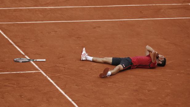 Djokovic, celebrando Roland Garros