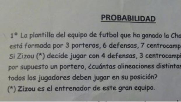 La simpática pregunta de un examen sobre la alineación de Zidane que se ha vuelto viral en Twitter