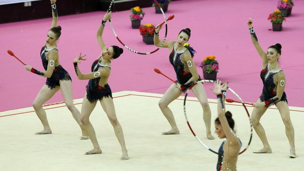 El equipo español durante su participación en la Copa del Mundo