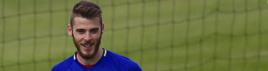 De Gea, en el entrenamiento de ayer, tras su comparecencia