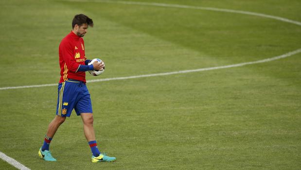 Piqué, en un entrenamiento