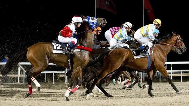 Carrera nocturna en el Hipódromo de la Zarzuela