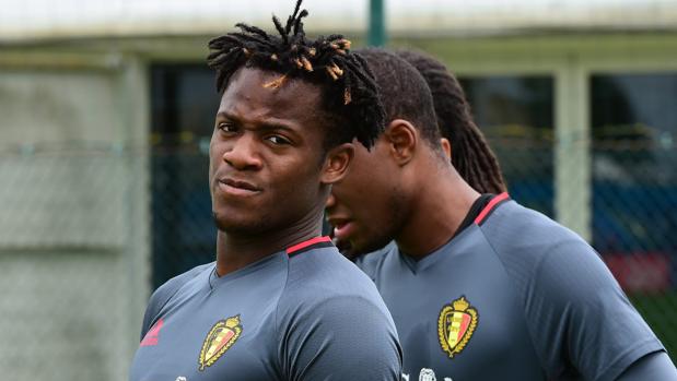 Batshuayi, en un entrenamiento con Bélgica