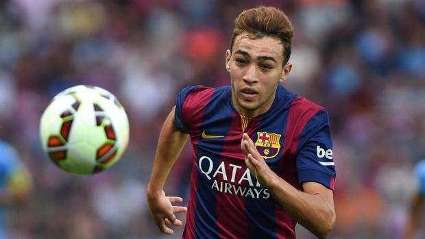 Munir, en un partido con el Barcelona