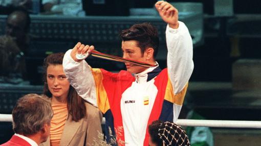 Faustino Reyes, con la medalla de plata