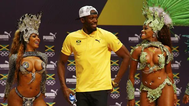 Usain Bolt, durante la rueda de prensa