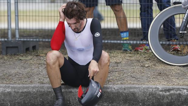 Fabian Cancellara, momentos después de terminar la prueba de contrarreloj