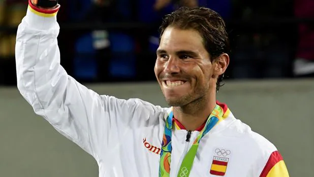 Rafael Nadal, en el podio de Río