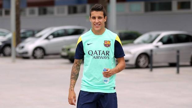 Cristian Tello, en una imagen con el Barcelona