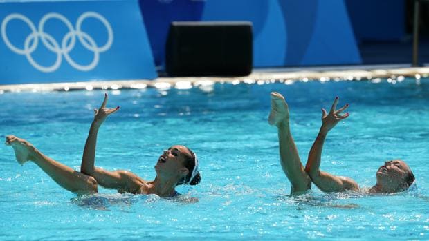 Mengual y Carbonell, durante su rutina en Río 2016