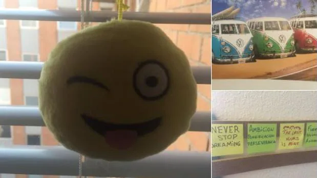 Estos son los mensajes y objetos que decoran la habitación de Bruno Hortelano en el hospital