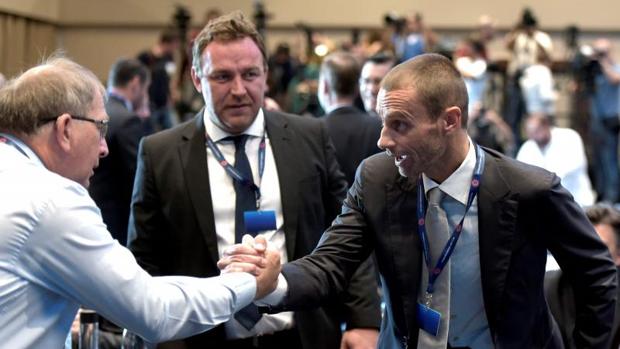 Ceferin, durante el Congreso Extraordinario de la UEFA que le ha escogido como presidente