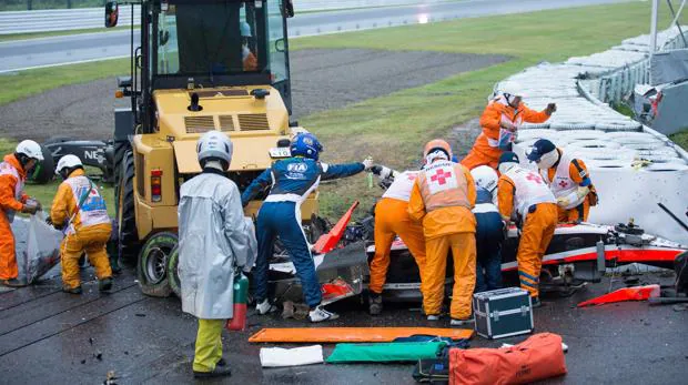 Imagen de los minutos posteriores al accidente de Jules Bianchi