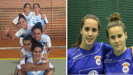 Las hermanas Mateo, De La Chica y Rodríguez (Majadahonda Afar4 FSF) y las hermanas Ancosta (CD La Concordia FSF)