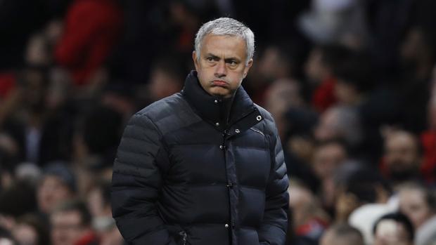 José Mourinho, durante un partido del Manchester United