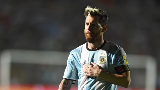 Messi, en el partido contra Colombia