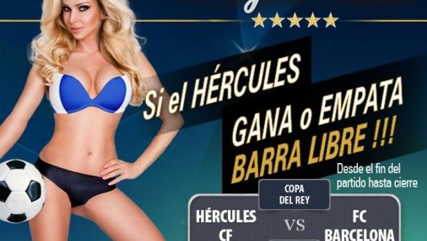 La publicidad en la que se anunciaba la barra libre