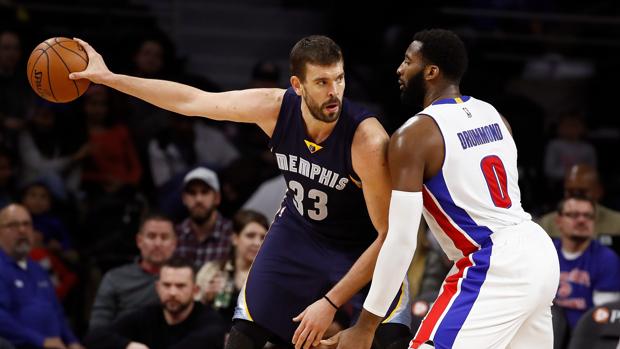 Marc Gasol, en el partido ante los Pistons