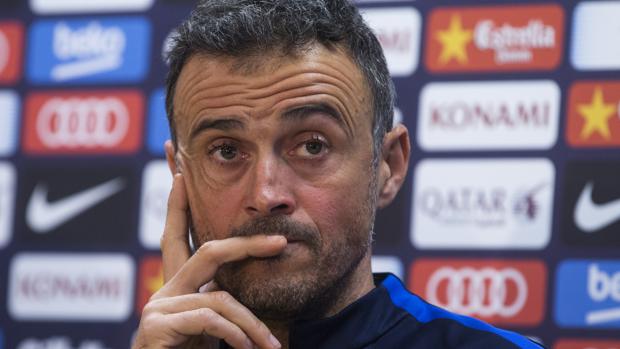 Luis Enrique, durante la rueda de prensa