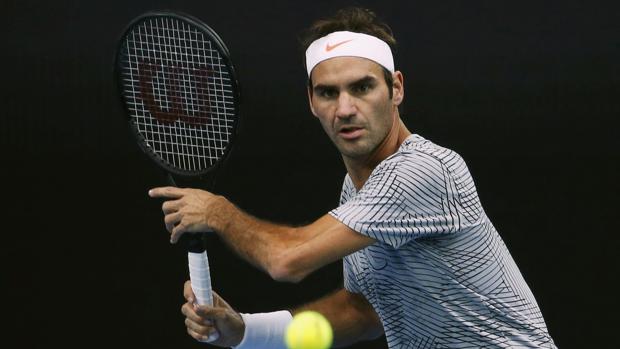 Roger Federer, en un entrenamiento en Australia