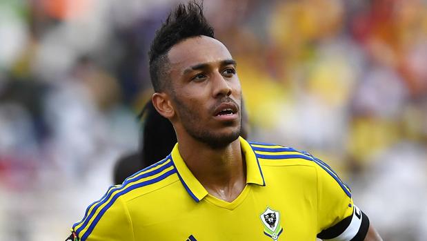 Aubameyang, en un partido con su selección en la Copa de África