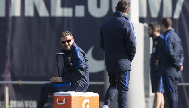 Luis Enrique durante la rueda de prensa antes del partido ante el Leganés