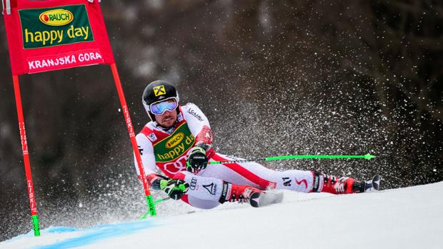 Marcel Hirscher, durante el slalom en Kranjska Gora