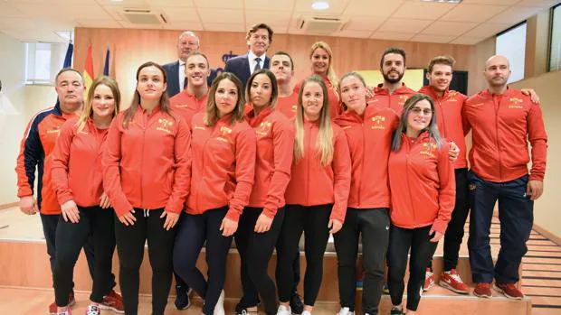 El equipo español de halterofilia